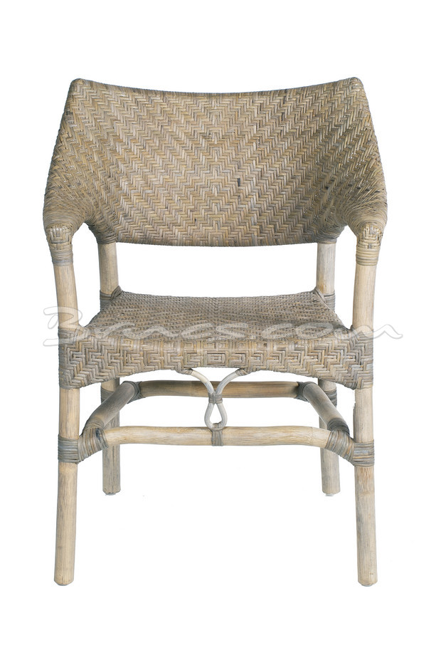 SILLA CON BRAZOS CAMBADOS RATTAN MARRÓN-GRISACEO