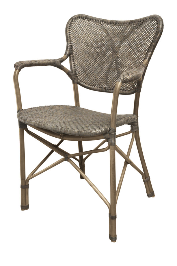 SILLA CON BRAZOS  ARCADE RATTAN GRIS