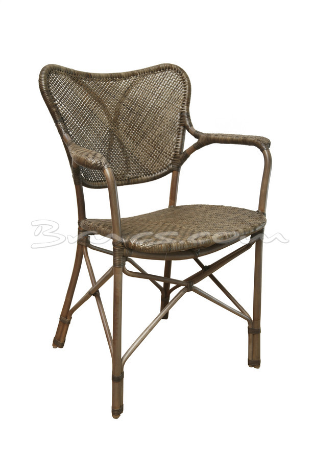 SILLA CON BRAZOS  ARCADE RATTAN GRIS