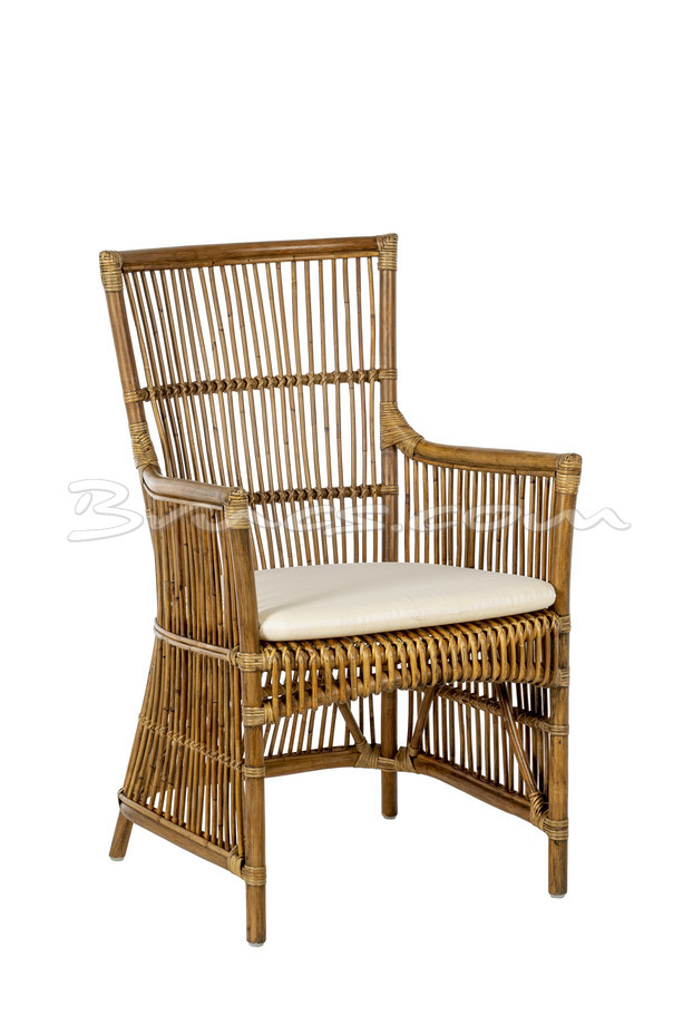 SILLA CON BRAZOS MUROS RATTAN ANTIQUE C/ COJÍN