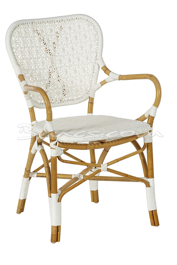 SILLA CON BRAZOS HABANA RATTAN NAT. Y SINT BLANCO