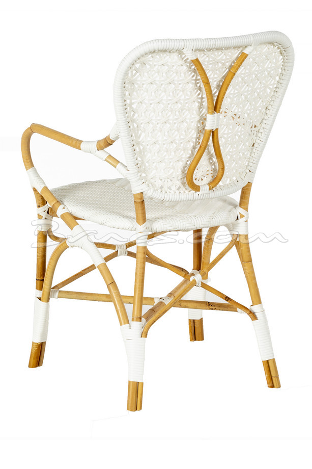 SILLA CON BRAZOS HABANA RATTAN NAT. Y SINT BLANCO