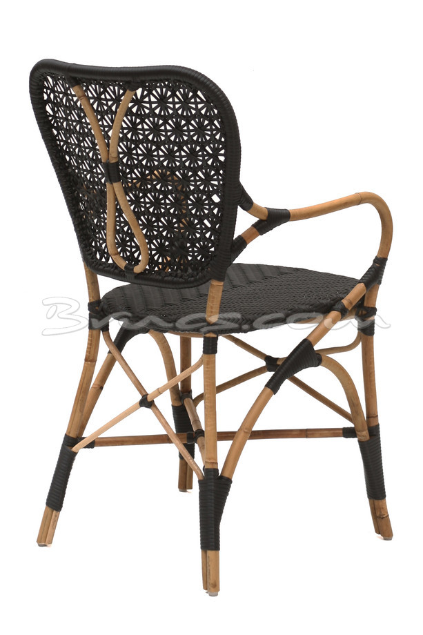 SILLA CON BRAZOS HABANA RATTAN NAT. Y SINT NEGRO