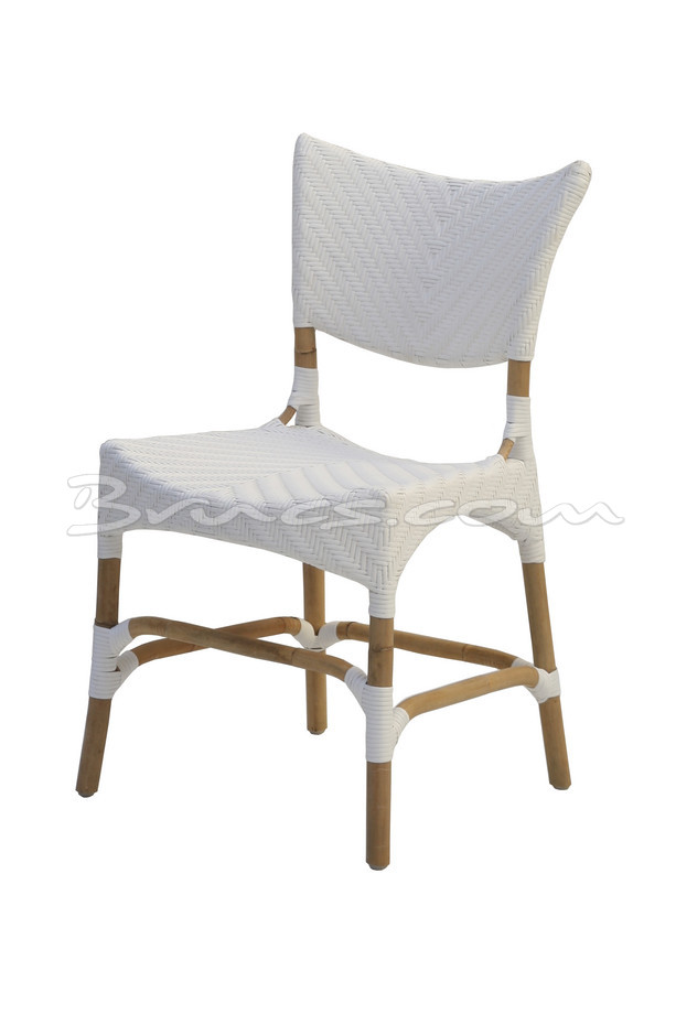 SILLA CAVITE RATTAN Y TEJIDO SINTÉTICO BLANCO