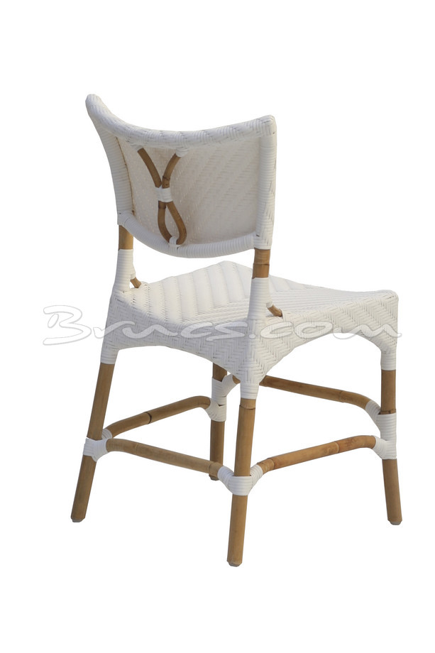 SILLA CAVITE RATTAN Y TEJIDO SINTÉTICO BLANCO