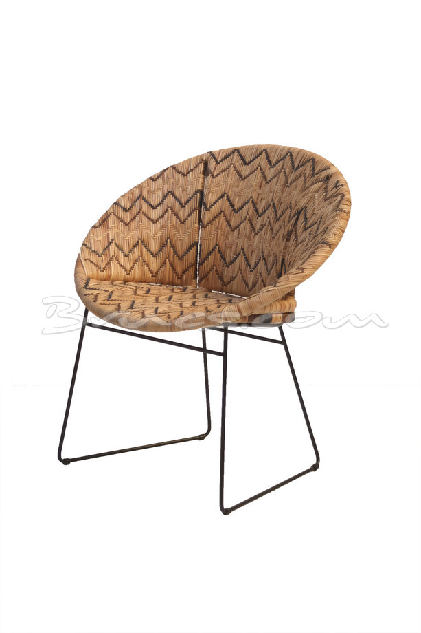 SILLA CON BRAZOS PALAWAN RATTAN, HIERRO Y TEJIDO N