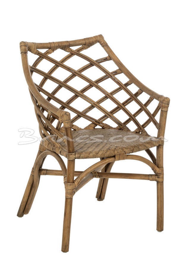 SILLA CON BRAZOS VITACORA RATTAN Y TEJIDO NATURAL