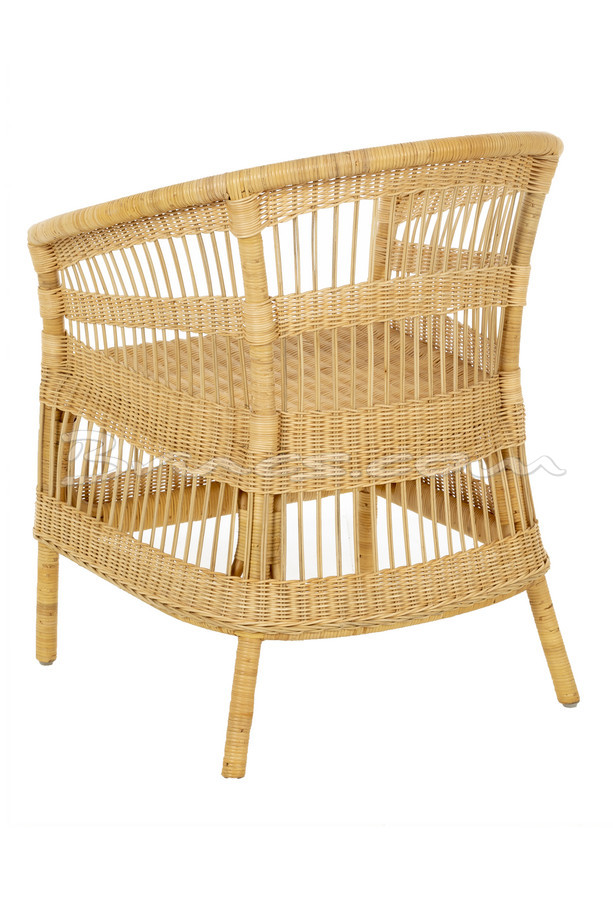 SILLA CON BRAZOS DORF RATTAN Y TEJIDO NATURAL