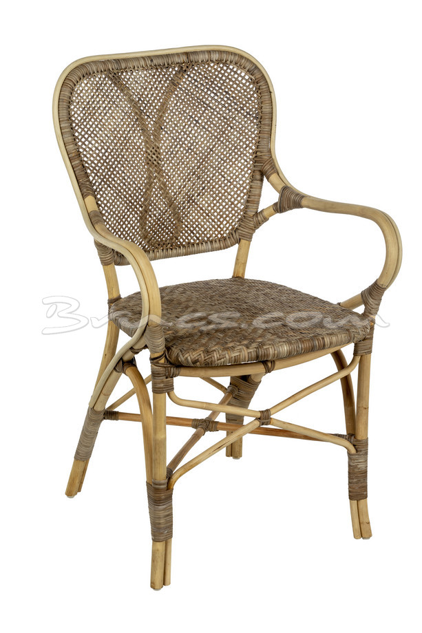 SILLA CON BRAZOS GIJÓN RATTAN COLOR GRIS