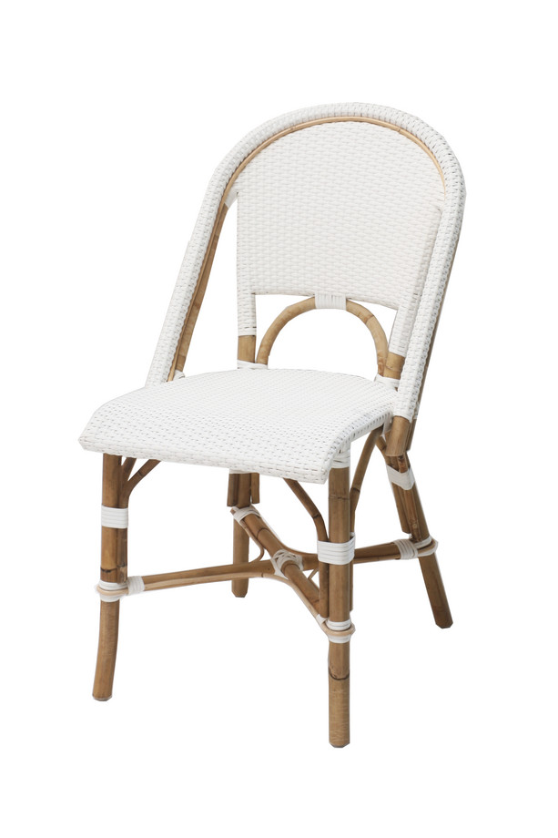 SILLA APIDEA RATTAN Y TEJIDO SINTÉTICO BLANCO