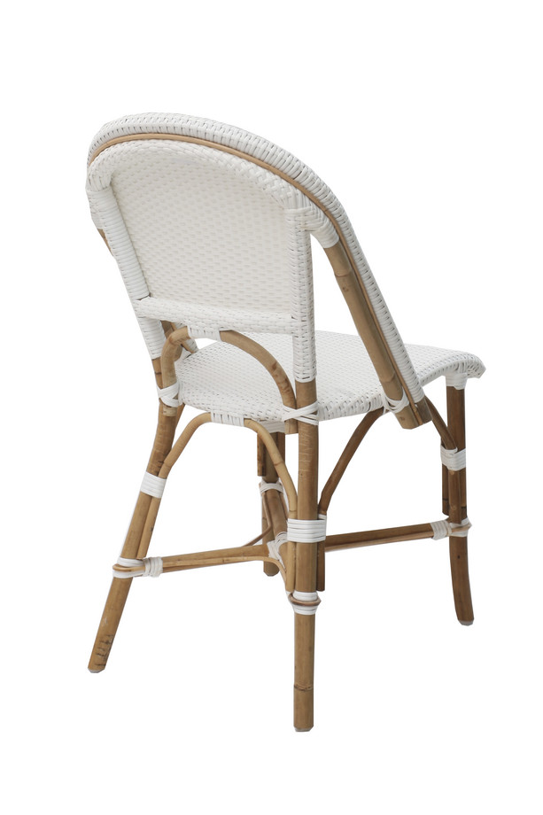 SILLA APIDEA RATTAN Y TEJIDO SINTÉTICO BLANCO