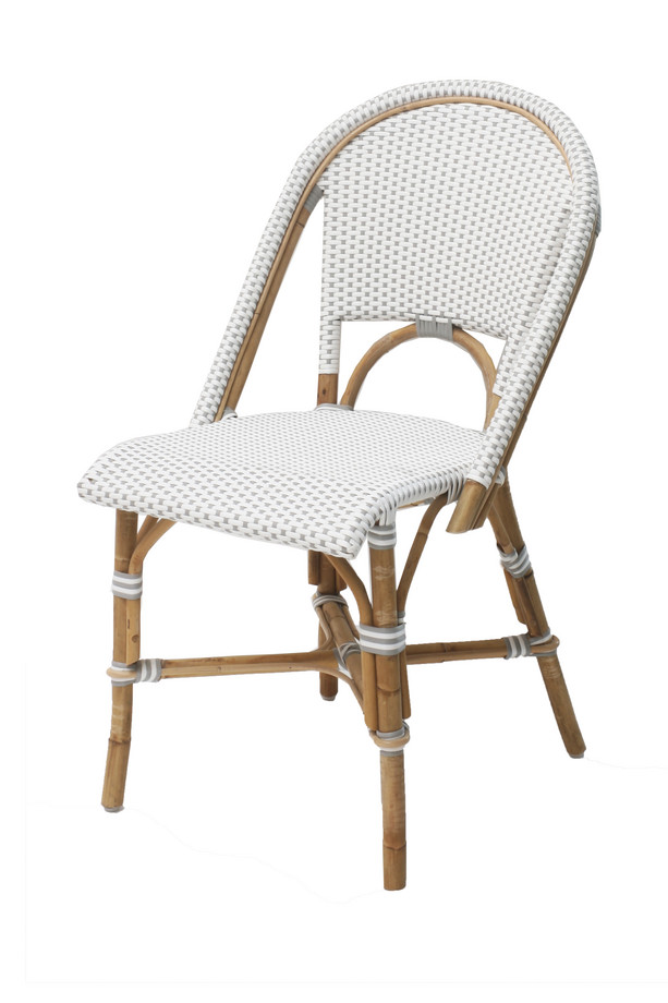 SILLA APIDEA RATTAN Y TEJIDO SINTÉTICO BLANCO Y GR