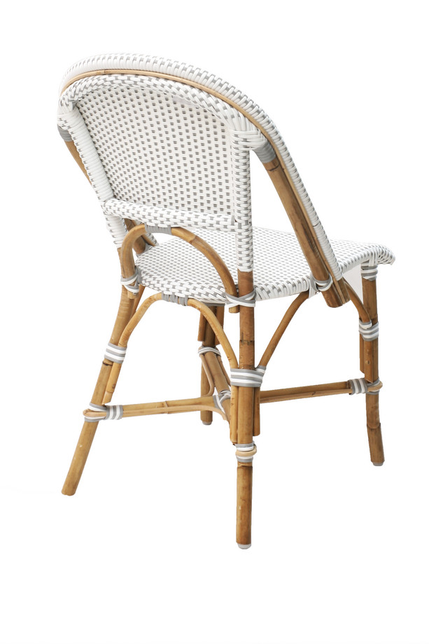 SILLA APIDEA RATTAN Y TEJIDO SINTÉTICO BLANCO Y GR