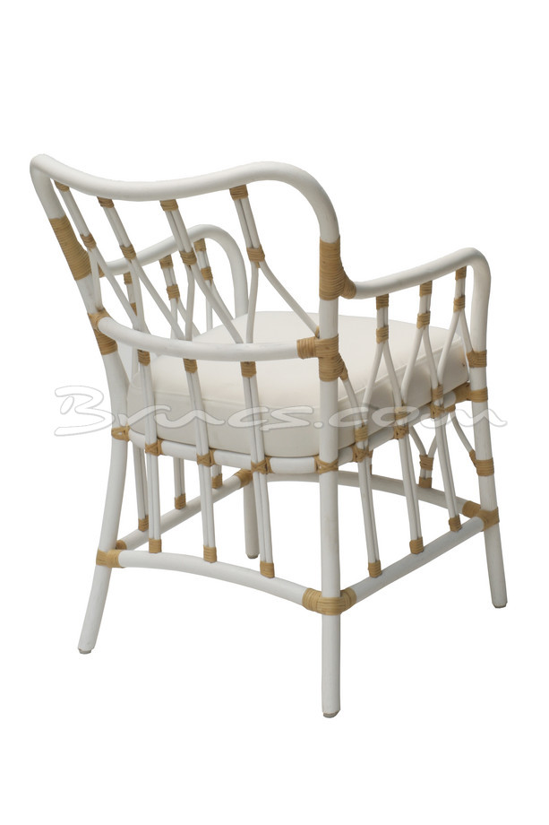 SILLA CON BRAZOS MALINCHE RATTAN BLANCO Y NATURAL