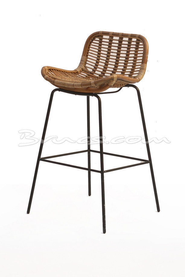 TABURETE LUCAS HIERRO Y RATTAN ANTIQUE