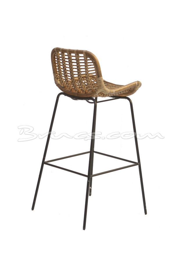 TABURETE LUCAS HIERRO Y RATTAN ANTIQUE