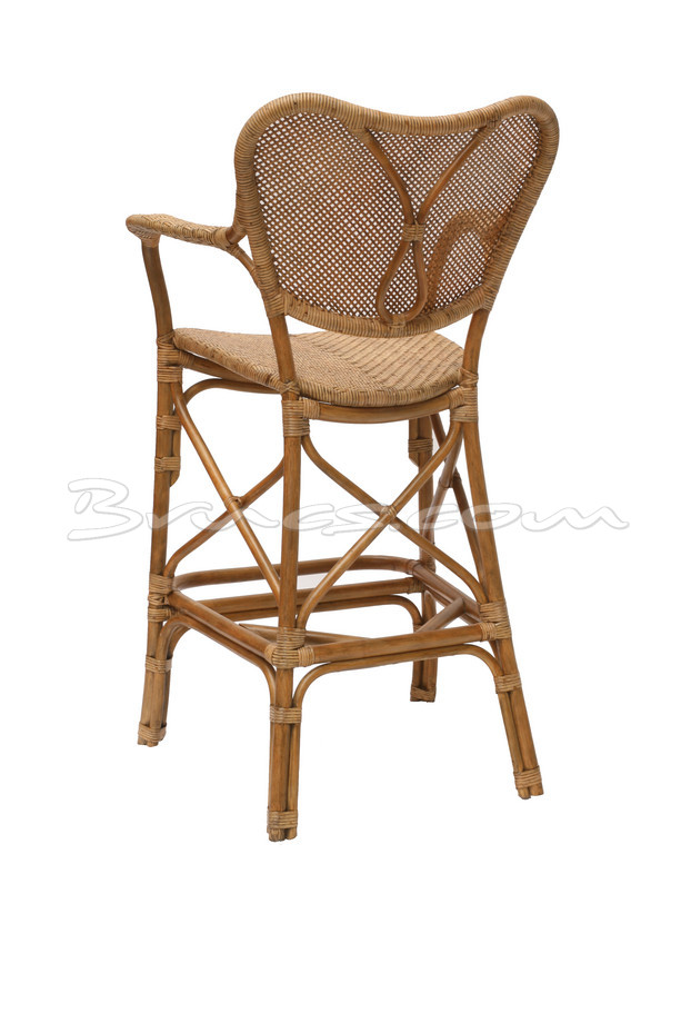 TABURETE CON BRAZOS ATLAS RATTAN ANTIQUE