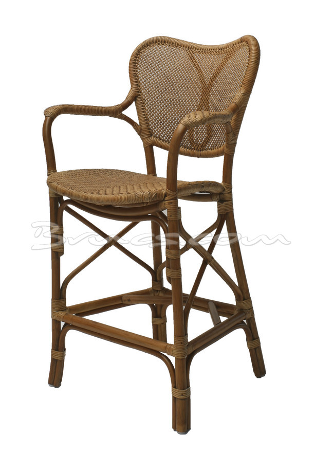 TABURETE CON BRAZOS ATLAS RATTAN ANTIQUE