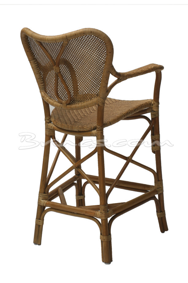 TABURETE CON BRAZOS ATLAS RATTAN ANTIQUE