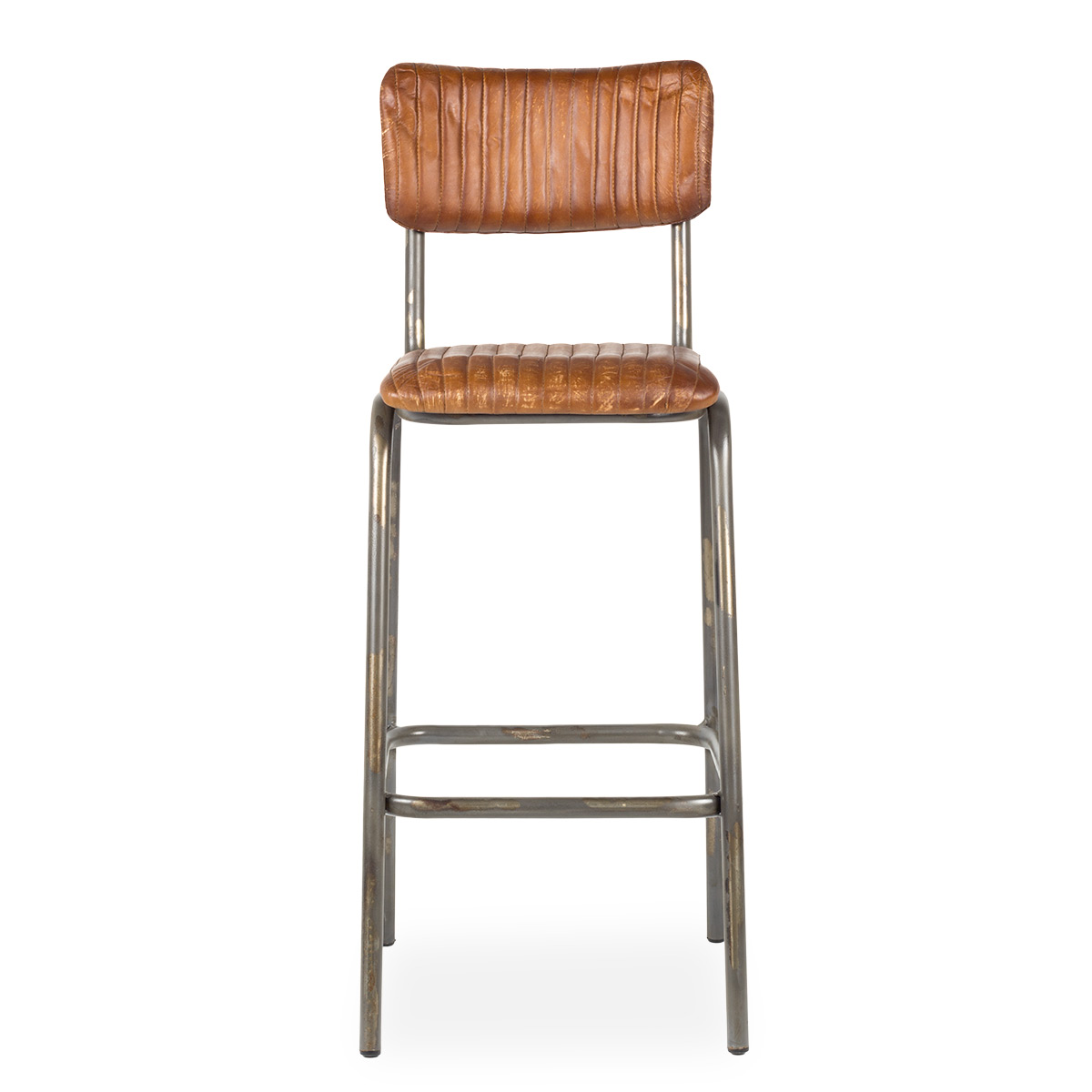 Leather stools in grey leg Romina