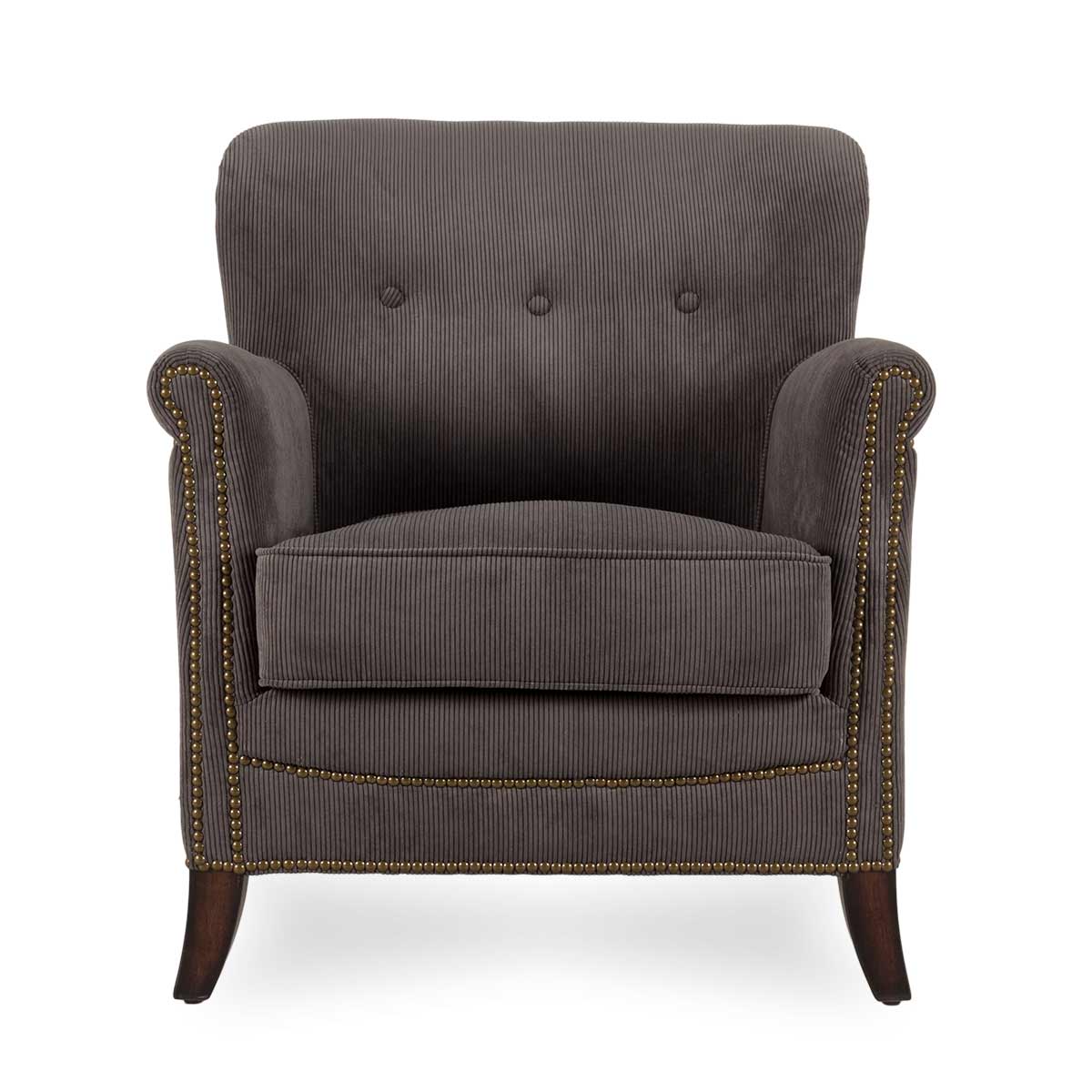 Classic armchair Motto grey corduroy