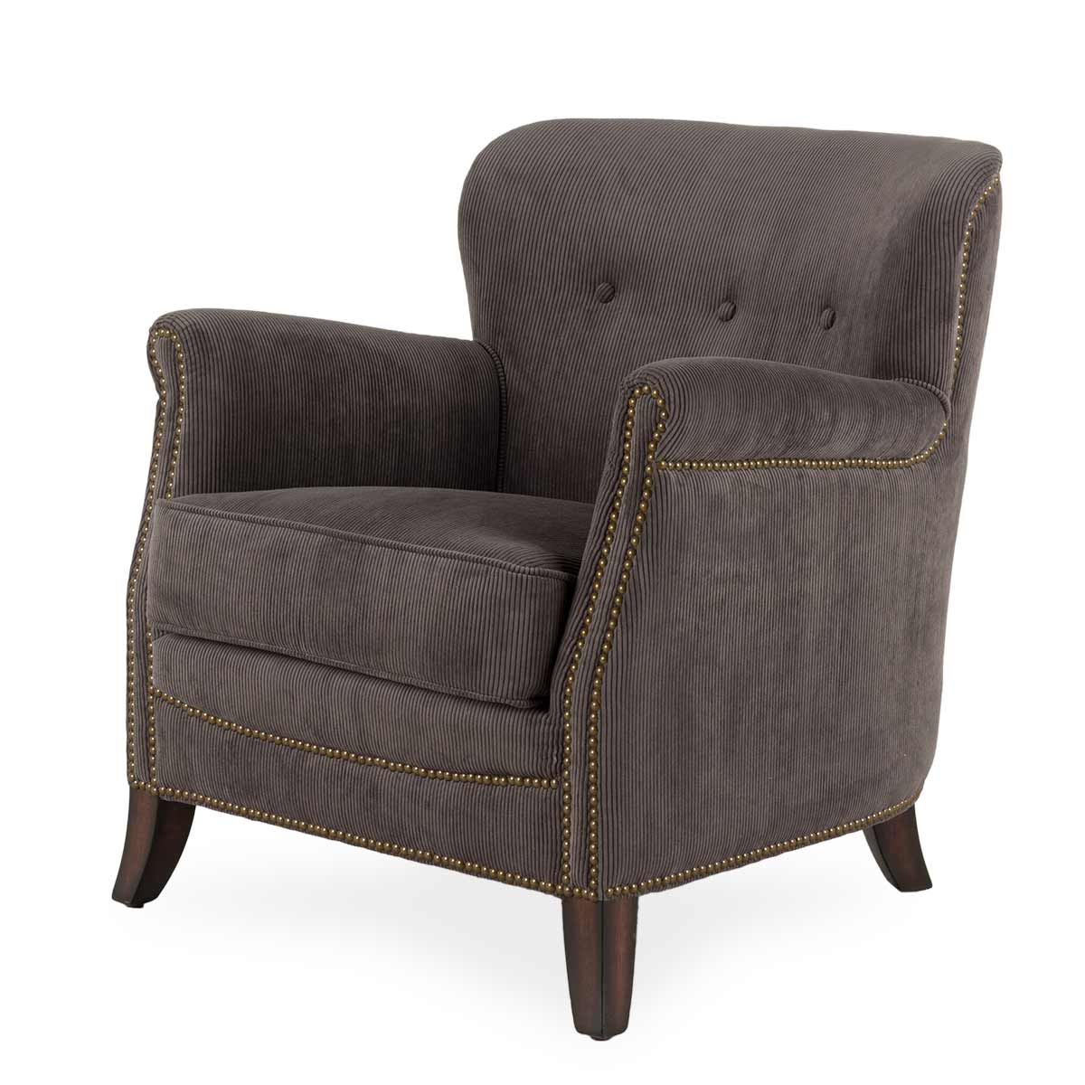 Classic armchair Motto grey corduroy