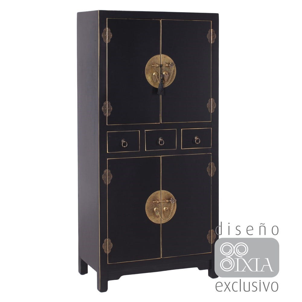 MUEBLE AUXILIAR NEGRO 63 X 33 X 131 CM