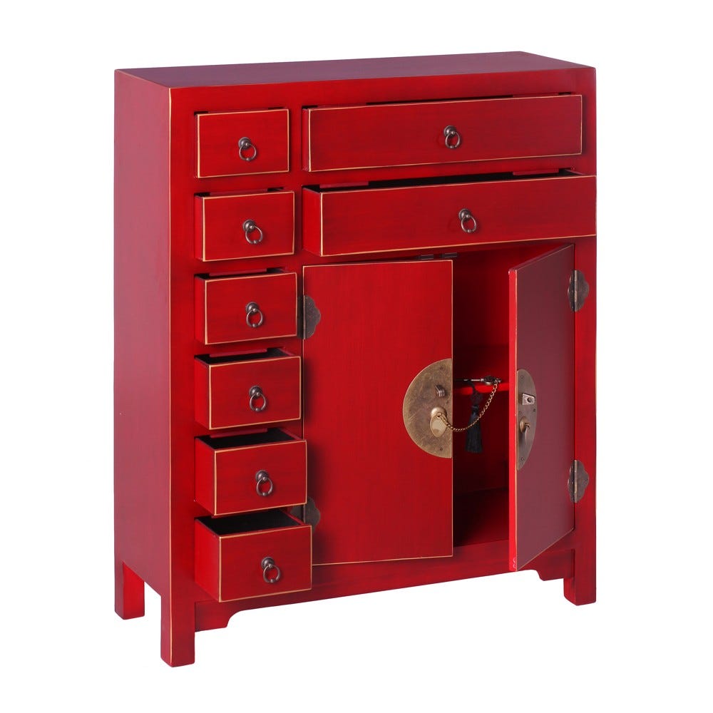 MUEBLE AUXILIAR ROJO 73 X 26 X 90 CM