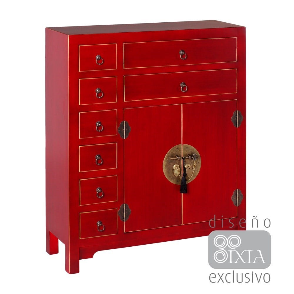 MUEBLE AUXILIAR ROJO 73 X 26 X 90 CM