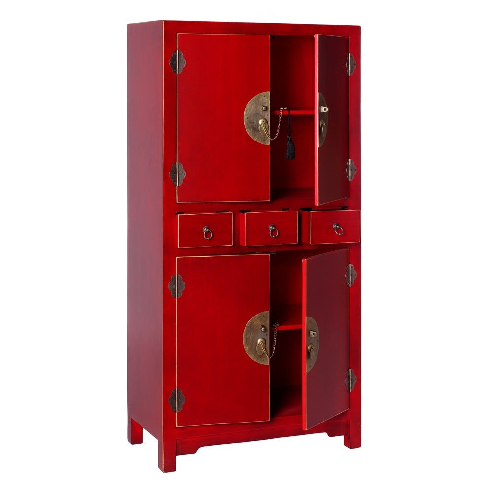 MUEBLE AUXILIAR ROJO 63 X 33 X 131 CM