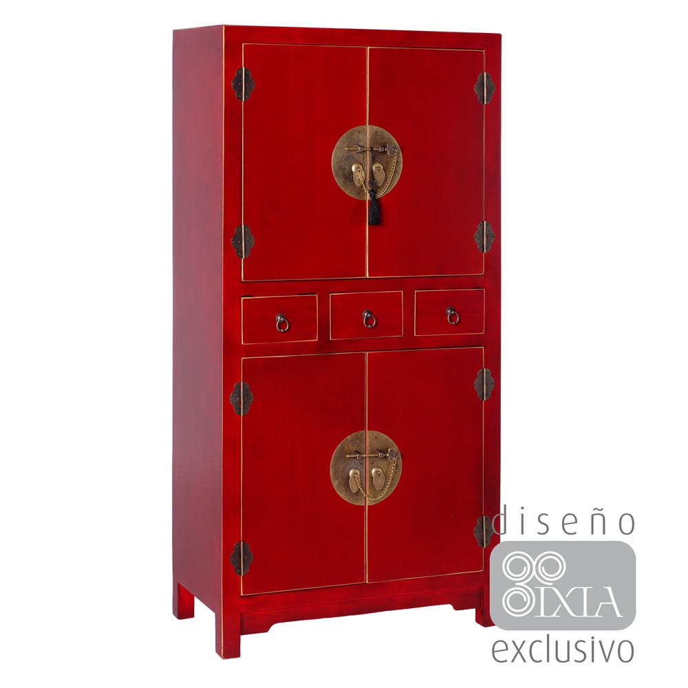 MUEBLE AUXILIAR ROJO 63 X 33 X 131 CM