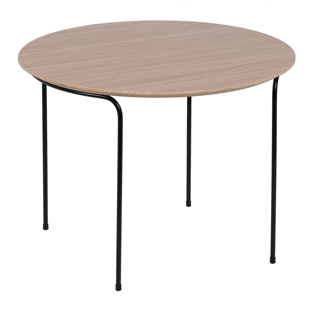 MESA CENTRO NATURAL-NEGRO DM-METAL 60 X 60 X 45 CM