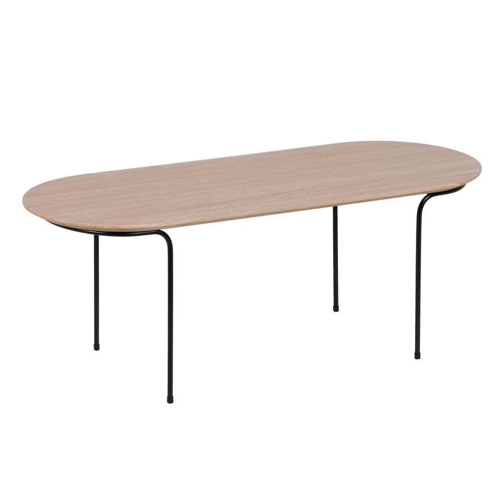 MESA CENTRO NATURAL-NEGRO DM-METAL 100 X 40 X 38 CM