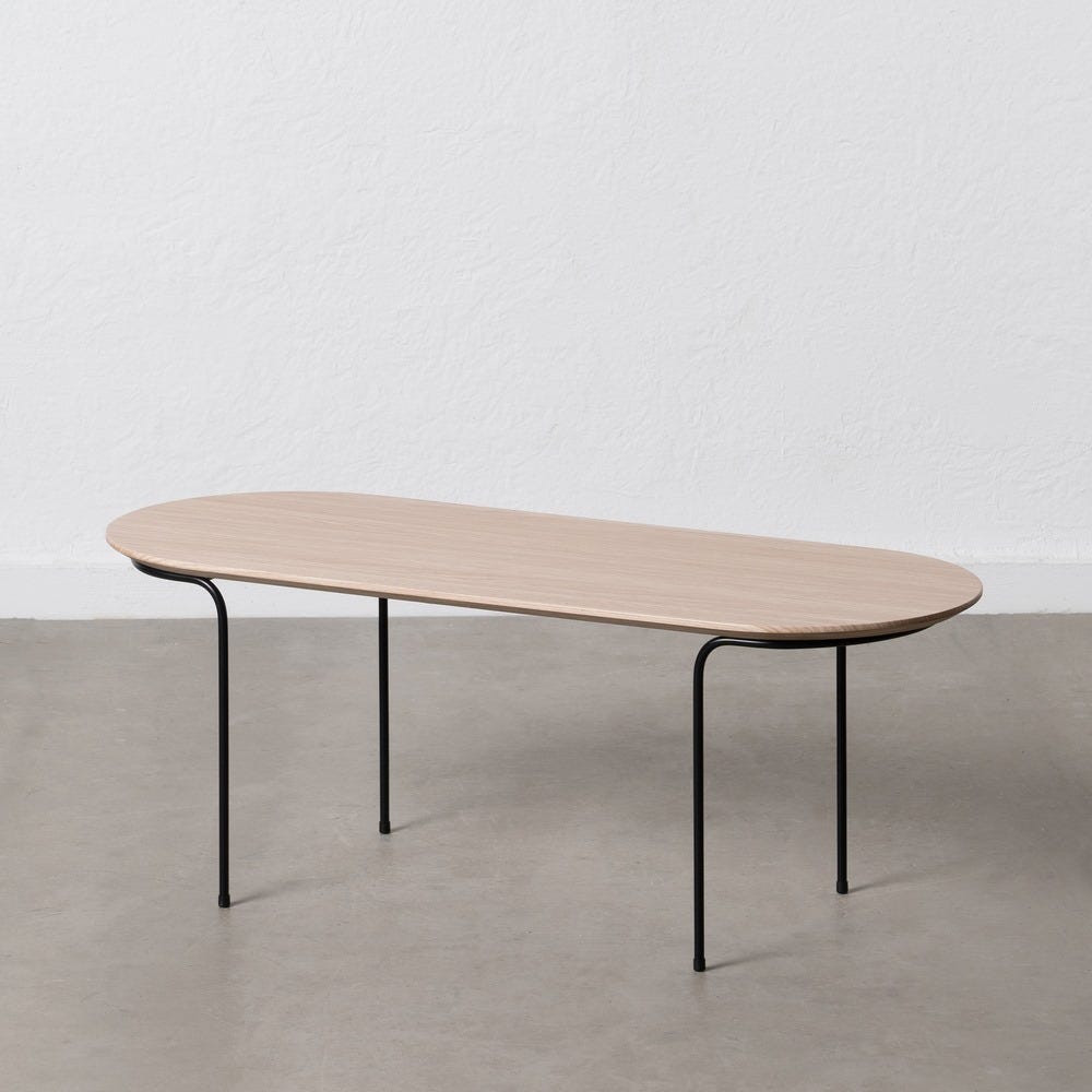 MESA CENTRO NATURAL-NEGRO DM-METAL 100 X 40 X 38 CM