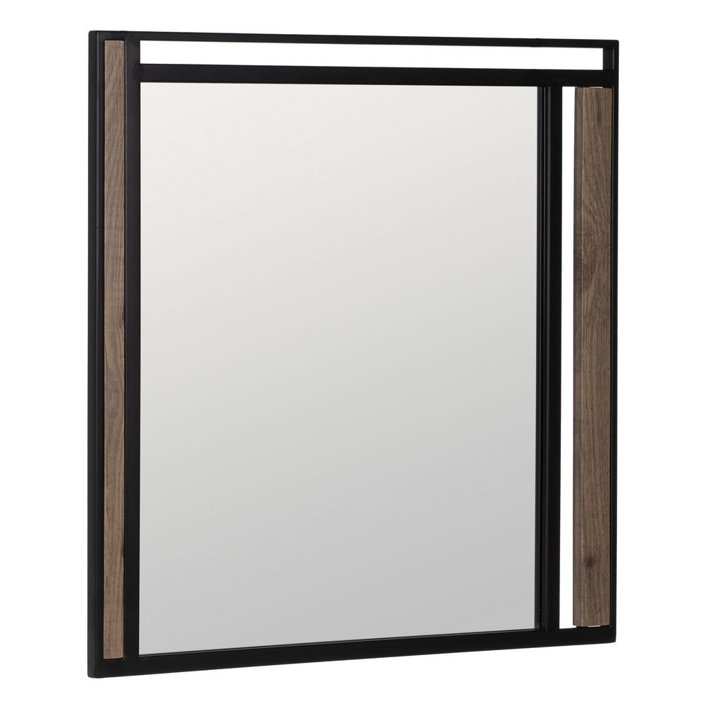 ESPEJO NATURAL-NEGRO DM-METAL 70 X 2 X 70 CM