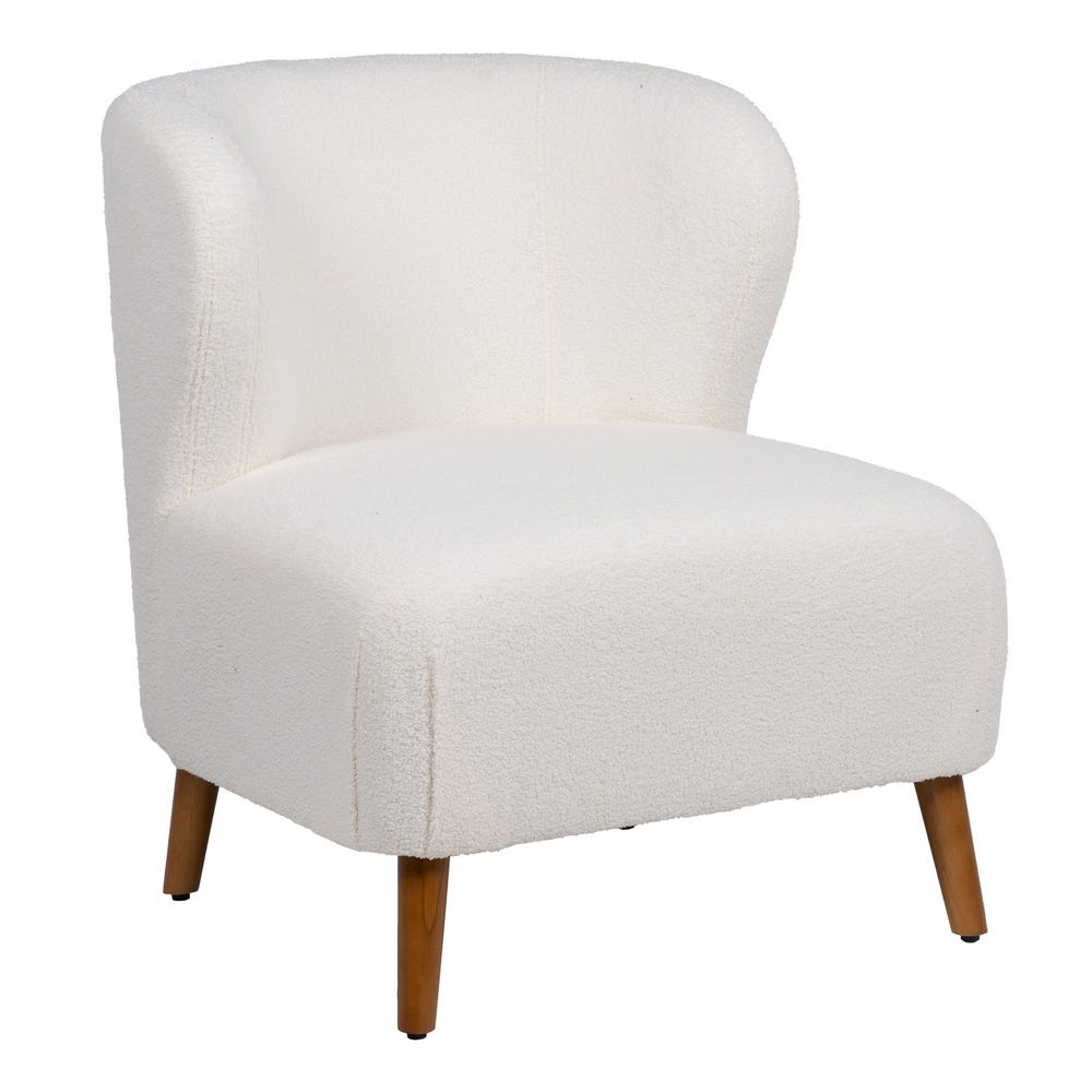 SILLÓN BLANCO MADERA DE CAUCHO SALÓN 72 X 78 X 82 CM