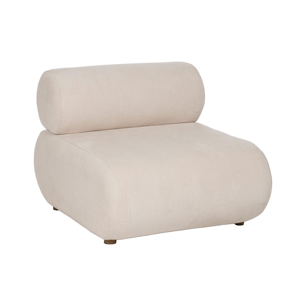 SILLÓN BLANCO ROTO MADERA DE ABEDUL 63 X 90 X 75 CM