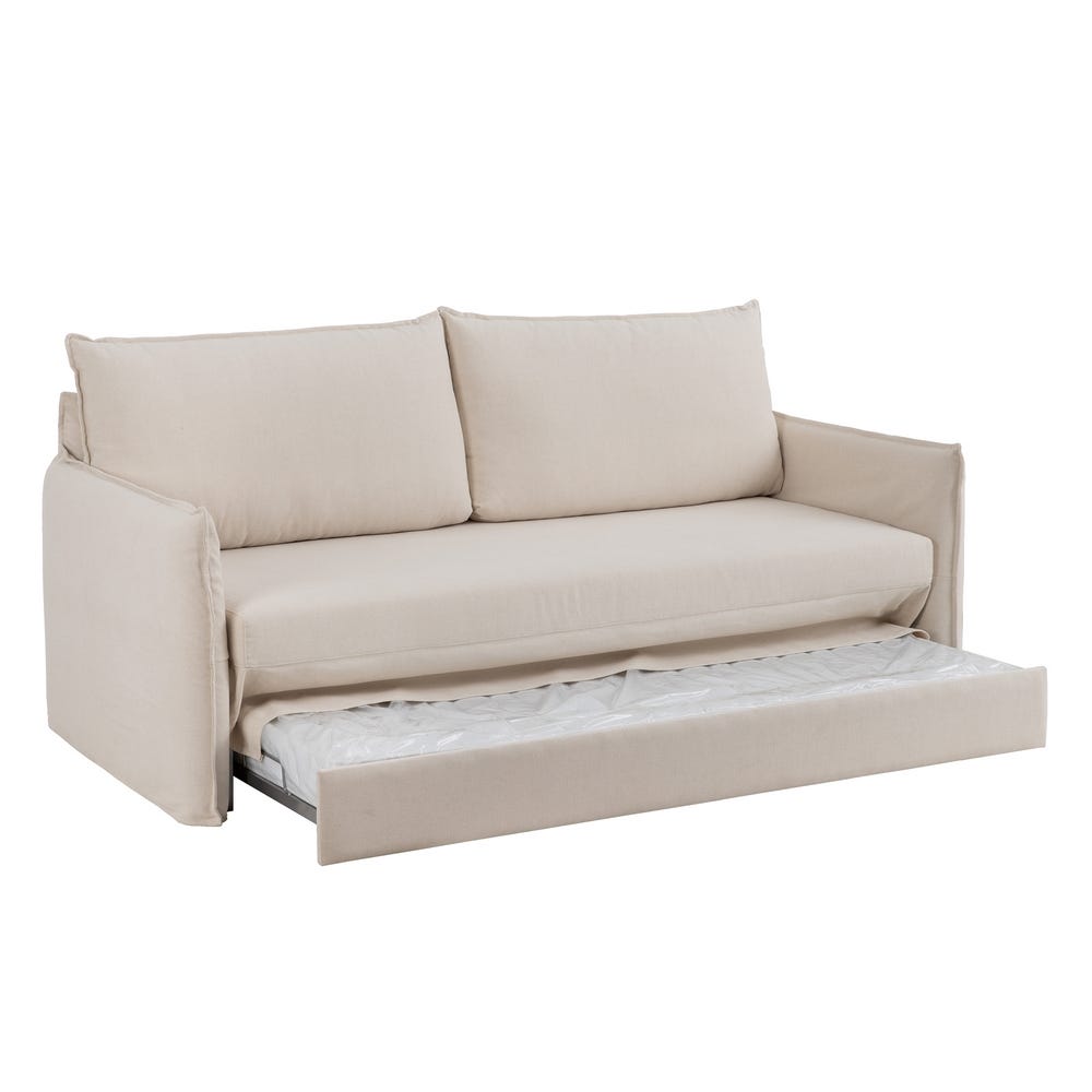 SOFÁ-CAMA NIDO BEIGE TEJIDO SALÓN 215 X 100 X 97 CM