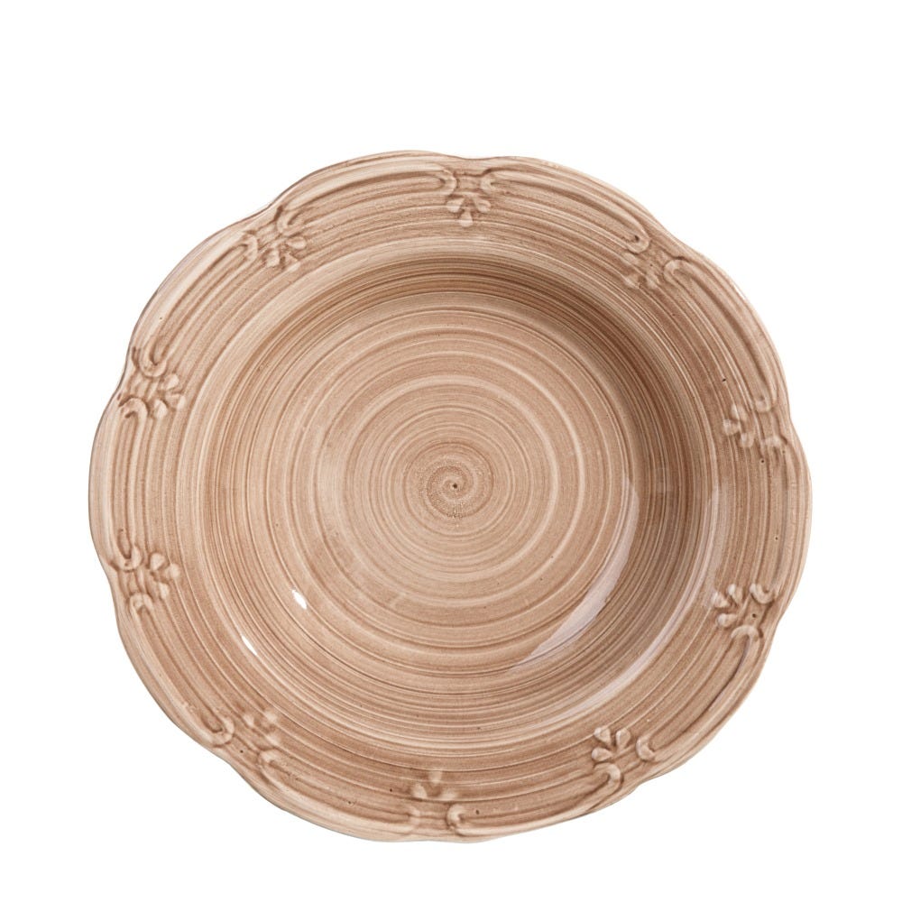 PLATO HONDO BEIGE STONEWARE COCINA 23 X 23 X 3,90 CM