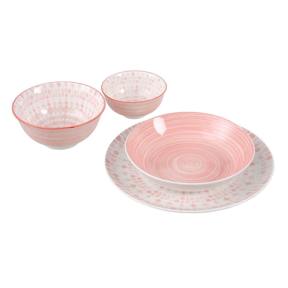 PLATO HONDO ROSA PORCELANA COCINA 20,50 X 20,50 X 4,50 CM