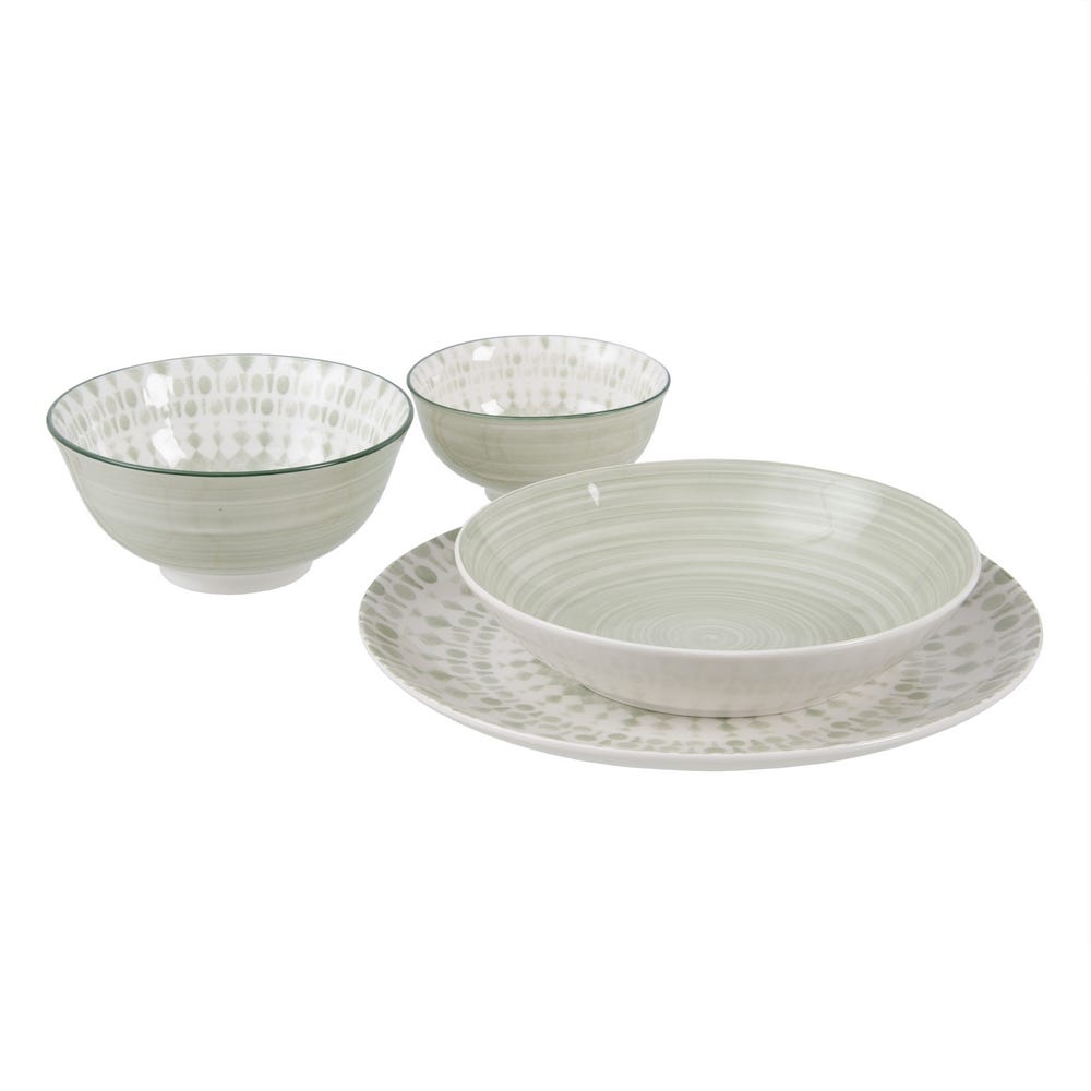 PLATO HONDO VERDE PORCELANA COCINA 20,50 X 20,50 X 4,50 CM