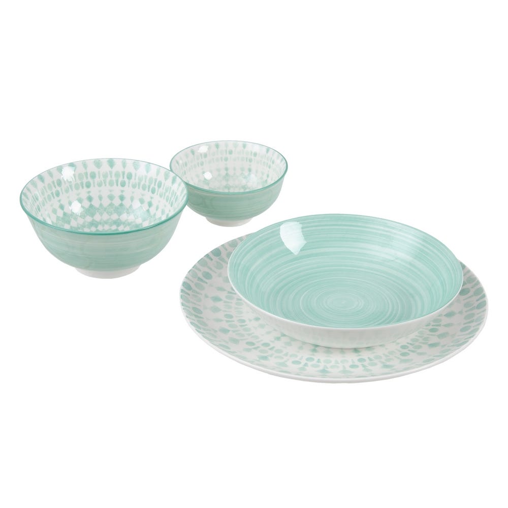 PLATO HONDO TURQUESA PORCELANA COCINA 20,50 X 20,50 X 4,50 C