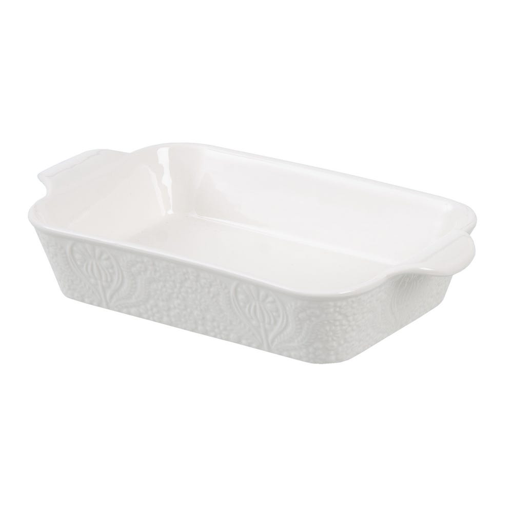 FUENTE HORNO BLANCO PORCELANA COCINA 26 X 15 X 5 CM