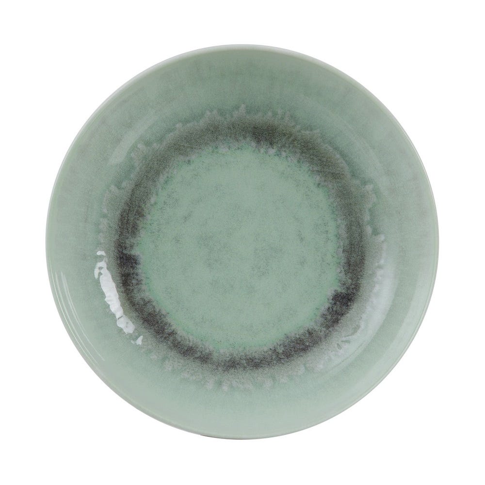 PLATO POSTRE VERDE PORCELANA COCINA 20 X 20 X 2,50 CM