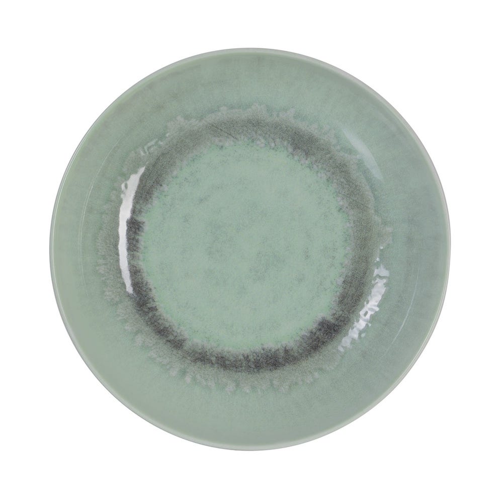 PLATO HONDO VERDE PORCELANA COCINA 20 X 20 X 5 CM