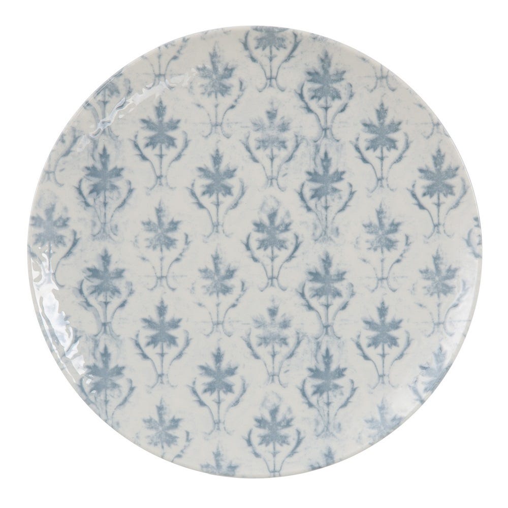 PLATO LLANO AZUL-BLANCO PORCELANA 26 X 26 X 3 CM