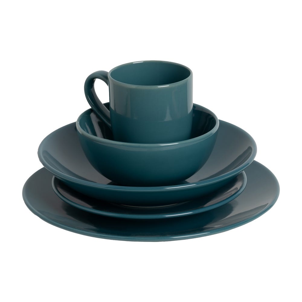 PLATO HONDO AZUL STONEWARE COCINA 22 X 22 X 4,50 CM