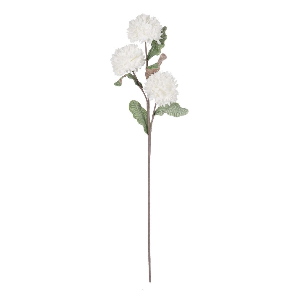 RAMA HORTENSIA BLANCO NAILON DECORACIÓN 90 CM