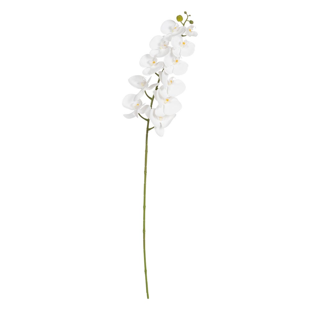 FLOR ORQUÍDEA BLANCO TEJIDO DECORACIÓN 107 CM