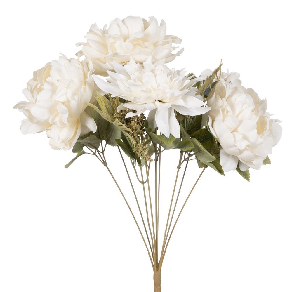 BOUQUET MIXTO BLANCO PVC-TEJIDO 41 CM